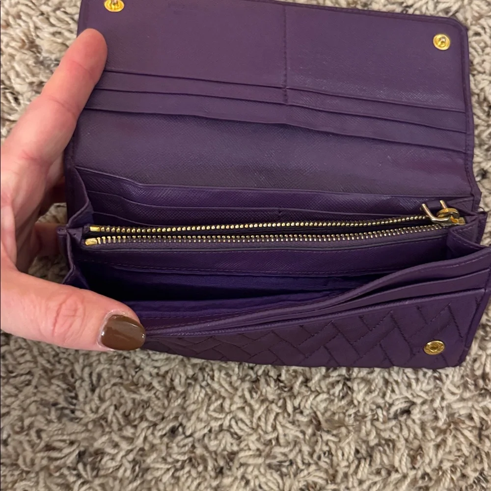 Prada Purple Quilted Slim Wallet - Picture 5 of 6
